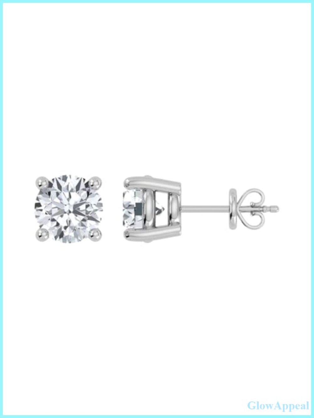 Lab Grown Diamond Stud Earrings 14K Gold Plated 925 Silver